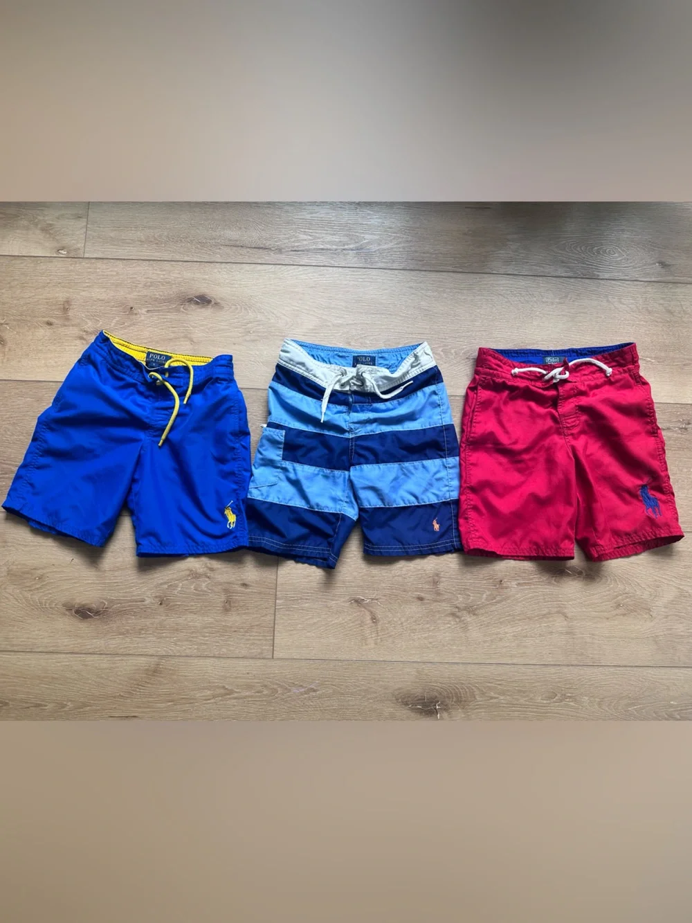 Polo by Ralph Lauren Kids 3-Pack Swim Shorts - Blue, Navy, Red